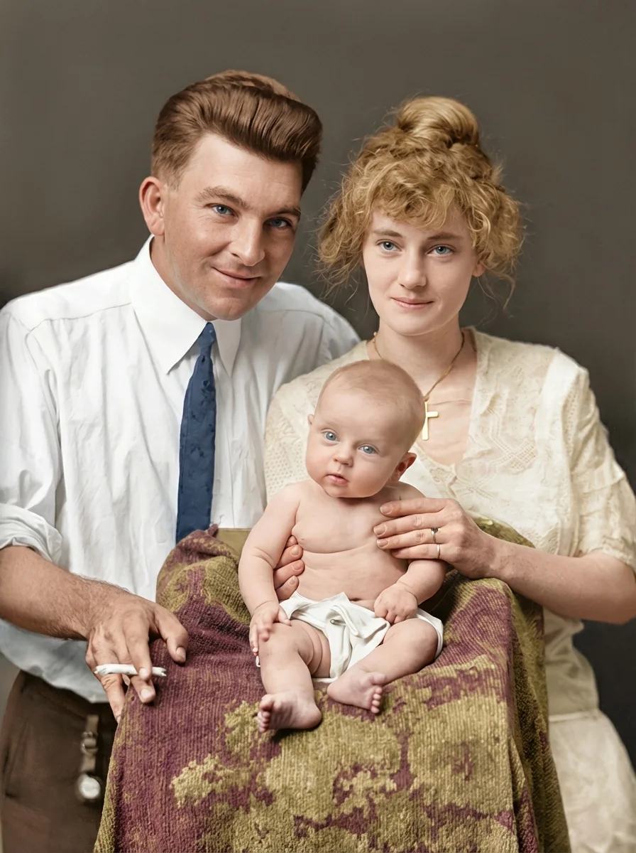 Restored and colorized photo after processing